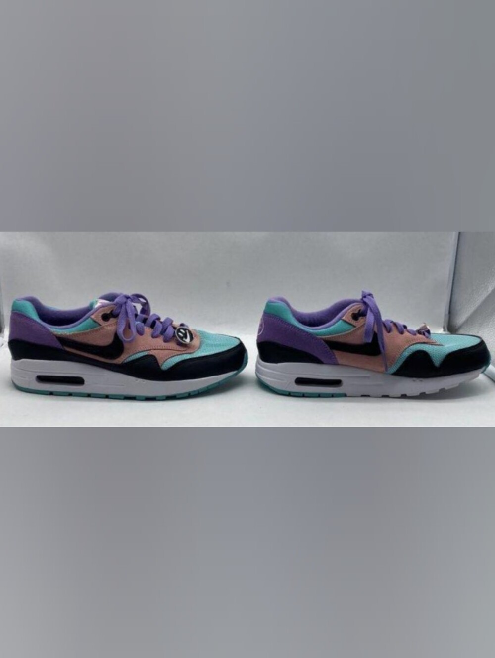 Air Max 1 GS 'Have A Nike Day' Teal Pink Black Low-Top Sneakers Size 6YLike New - Picture 6 of 11